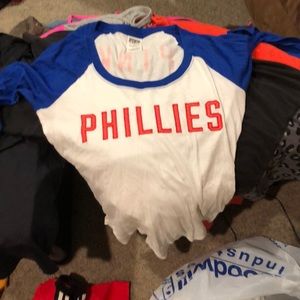 PINK Phillies tee red white and blue